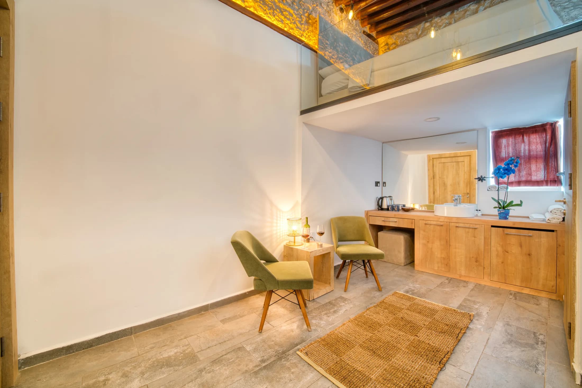 Mezzanine Double Bedroom interior at Avenue Hotel Girne